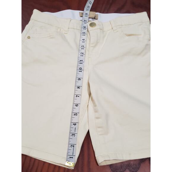 Democracy " Ab " Technology Yellow Bermuda Cotton Shorts Dress Walk Trousers - Picture 6 of 7